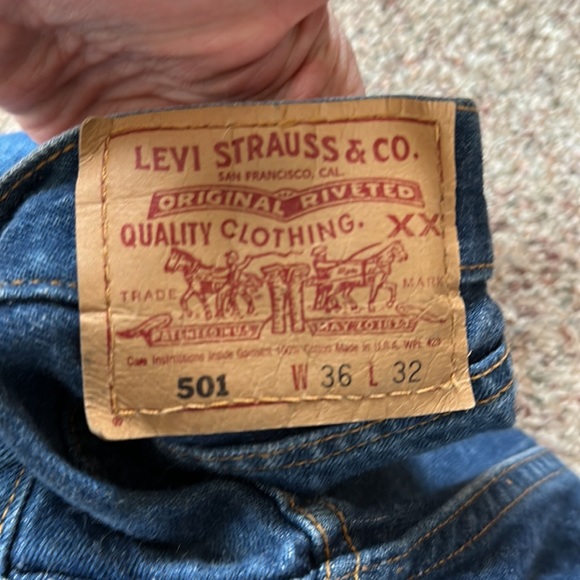 Levi’s vintage high waist 90’s 501 button fly XX size 32/31 mint condition - Picture 10 of 10